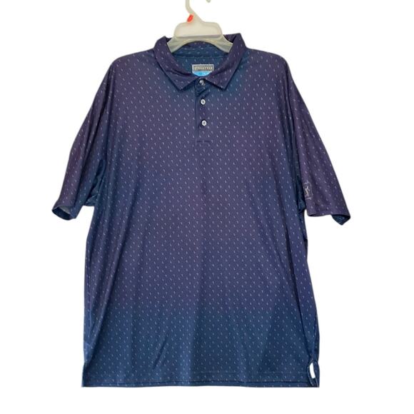 PGA TOUR Men's Purple Navy Ombre Stretch Performance Polo Golf Active Top SZ XXL - Picture 1 of 5